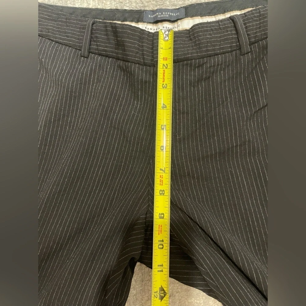 Banana Republic Martin Black Pinstripe Lined Dress Pants 95% Wool Womens Size 8